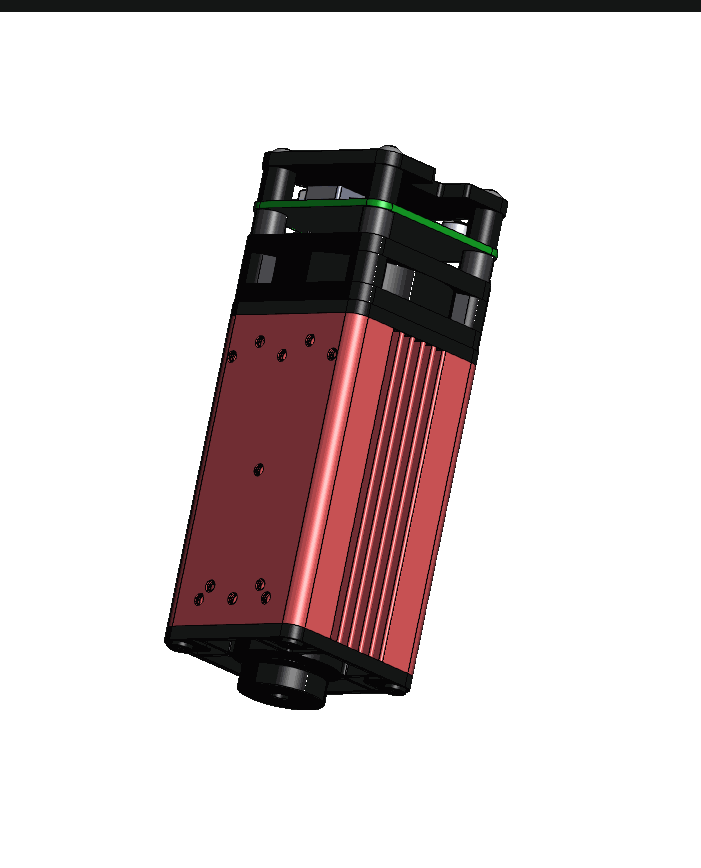Modèle CAO 3D du module laser et de son support