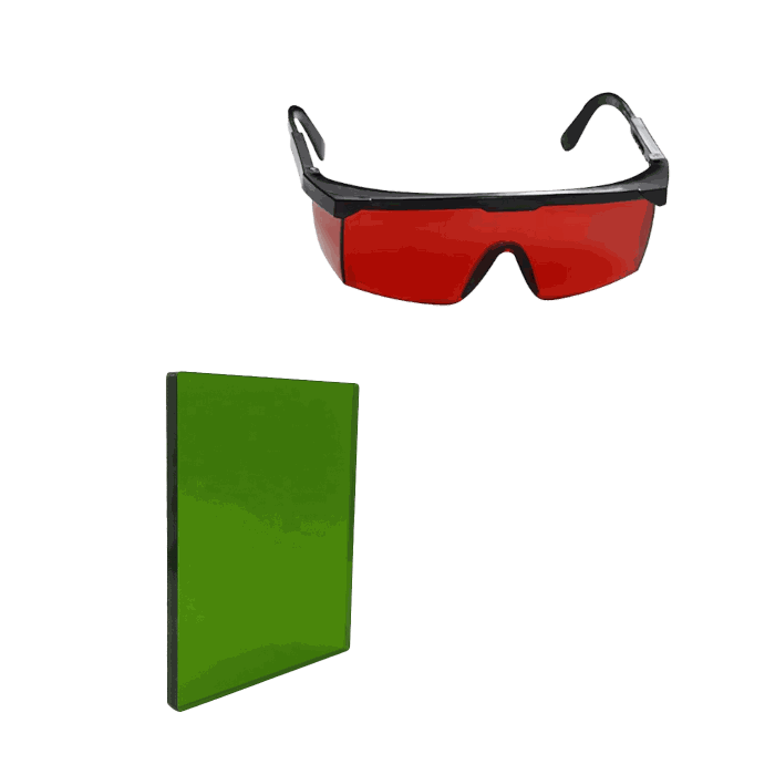 Lunettes de protection laser et écran filtrant vert